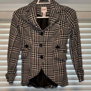 Candie's Houndstooth Blazer in Black and White